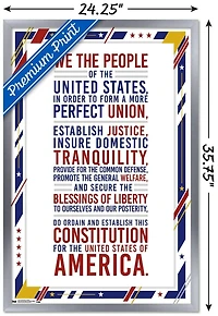 The United States Of America - Constitution Preamble Wall Poster