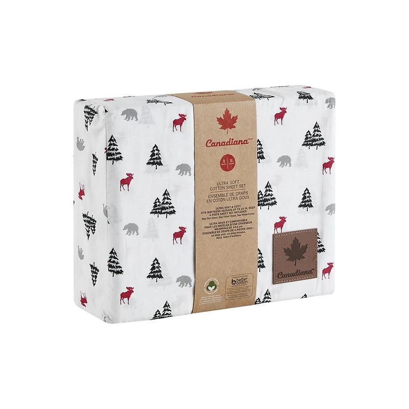 Canadiana 4 Piece Ultra Soft Cotton Sheet Set