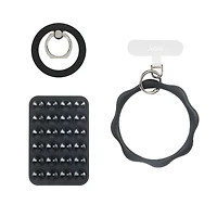 Artikl Universal MagSafe Compatible Accessory Bundle – OctoMag Suction Mount, Foldable Ring Stand & Silicone Loop Wristlet – Black