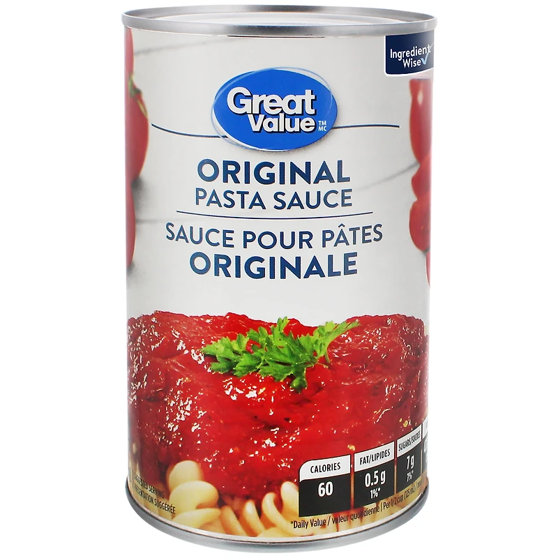 Sauce pour pâtes originale Great Value 680 ml