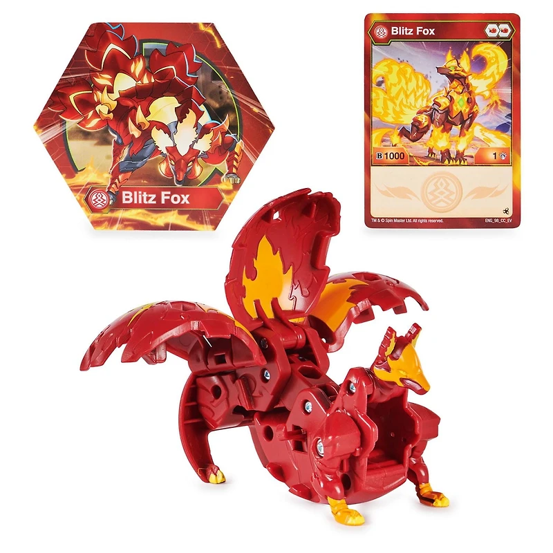 Bakugan Legends Deka, Blitz Fox, Figurine Jumbo articulée transformable et carte à collectionner, jouets pour garçons, à partir de 6 ans