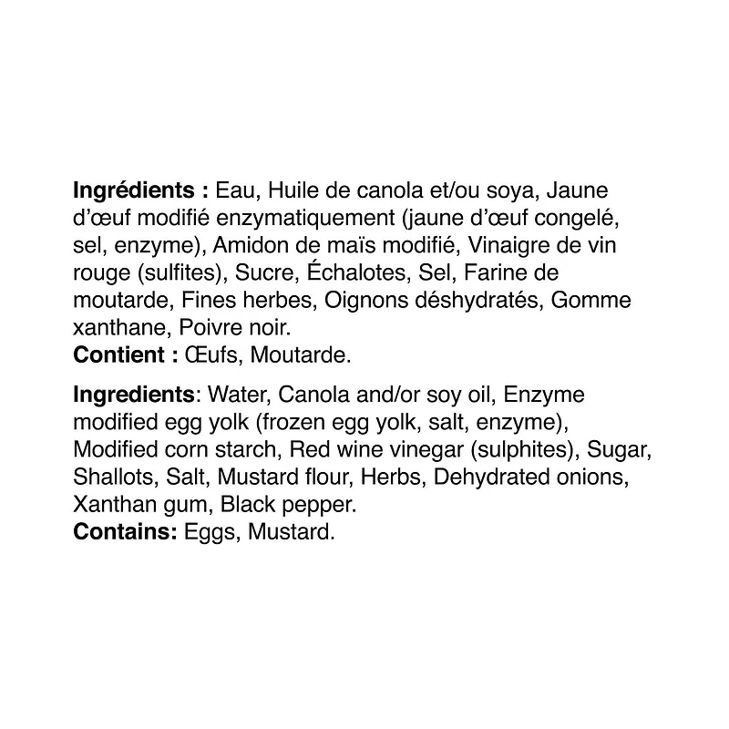 Canton Sauce Béarnaise à Fondue et Trempette