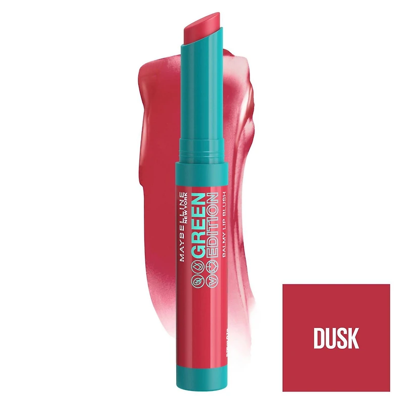 Maybelline New York Green Edition - Lip Makeup Balmy Lip Blush, Formulated With Mango Oil, Midnight, 1.7 g