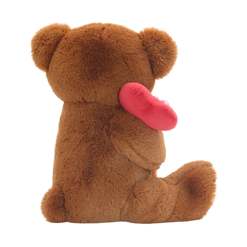 Grand ours en peluche marron de 44,5 cm avec bouquet de cœurs de la Saint-Valentin par Way to Celebrate