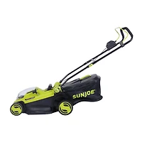 Ensemble tondeuse à gazon sans cordon iON+ de 48 V Sun Joe 24V-X2-17LM, 43 cm, 6 positions, avec 2 batteries de 4,0 Ah, double chargeur et sac à herbe