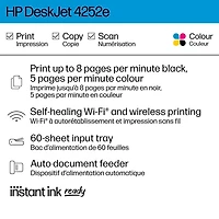 HP Deskjet 4252e All-in-One Printer, w/ 3 months free Instant Ink, HP DeskJet 4252e