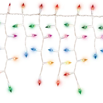 Holiday Time 150-Count Incandescent Twinkling Icicle Christmas Lights, Multicolor