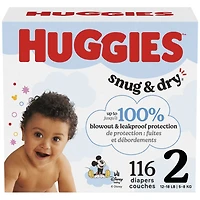 Couches Huggies Snug & Dry pour bébé, taille Giga 1 à 7, 128 à 54 unités Taille 1 à 7 | Comte 54-128
