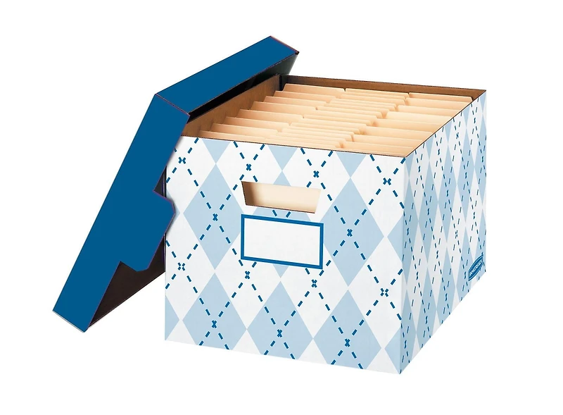 Boîte de rangement Bankers Box® Stor/File™ Décorative - Argyle, lot de 3