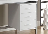 Monarch Specialties Computer Desk, Home Office, Laptop, Left, Right Set-up, Storage Drawers, 60"l, Work, Metal, Laminate, White, Grey, Contemporary, Modern