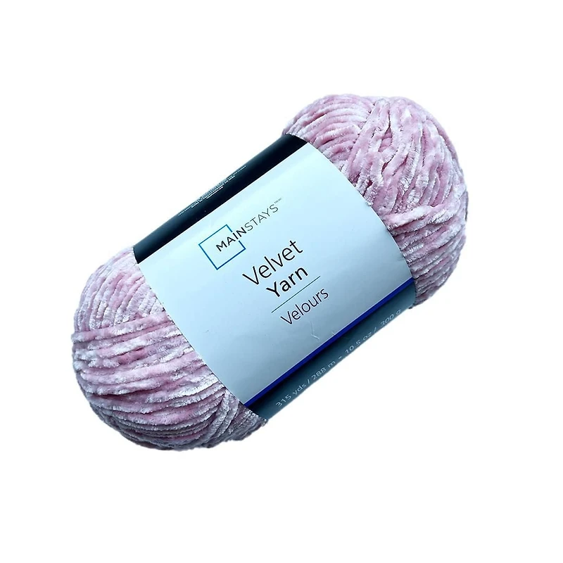 Mainstays Chenille Yarn, Quiet Pink, 100% Polyester, 10.5 Oz, 315 Yards