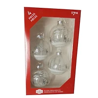 TEMPS DE VACANCES 65 mm * 4CT ORNEMENT EN VERRE ARBRE/CERF
