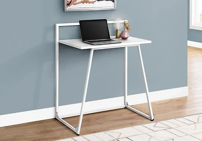 Monarch Specialties Bureau, Bureau À Domicile, Ordinateur Portable, 30"l, Travail, Métal, Stratifié, Blanc, Contemporain, Moderne