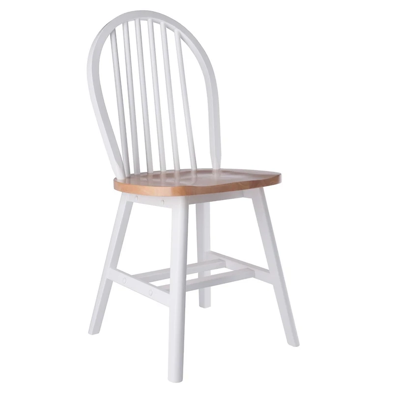 Windsor 2pc Chair Set, Natural and White