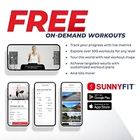 Sunny Health & Fitness Interactive Slim Folding Treadmill with Advanced Brushless Technology, Enhanced Stabilization, Exclusive SunnyFit App Bluetooth Connectivity