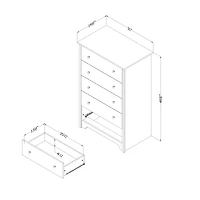 Commode 5 tiroirs pour Adulte, fini Noir solide, collection Vito de Meubles South Shore