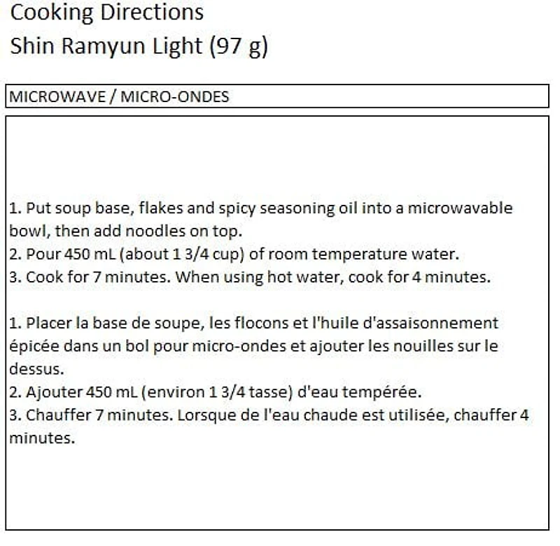 Nongshim Shin Ramyun Light, 97g x 4, Air Dried Noodle, Family Pack