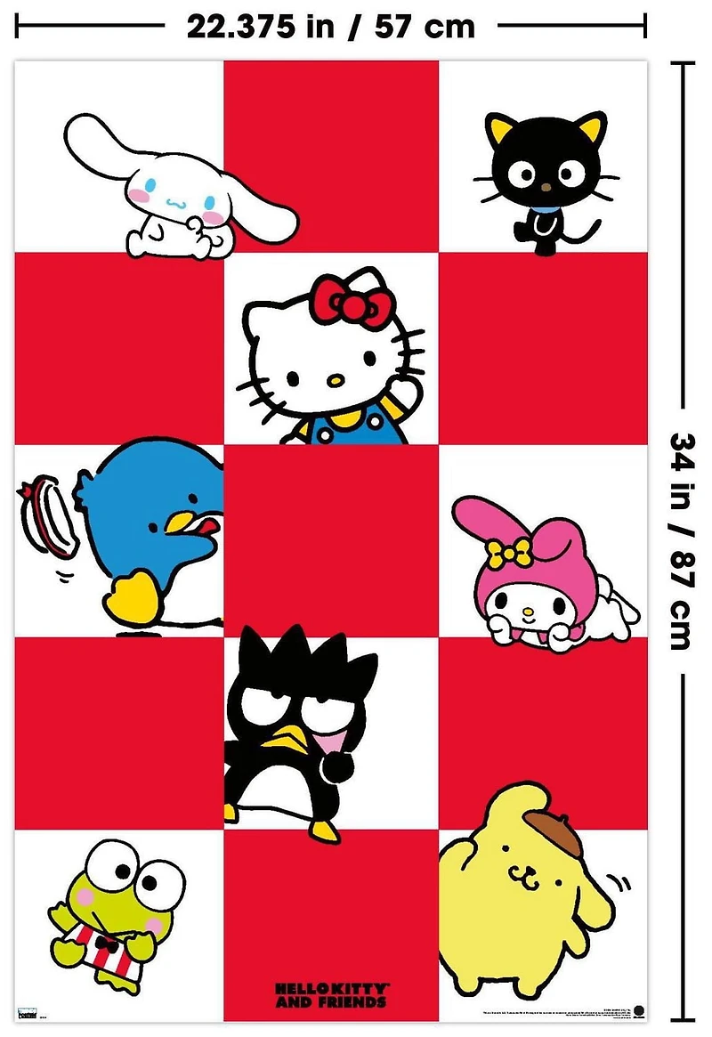 Hello Kitty and Friends: 21 Core - Group Squares Wall Poster, 22.375" x 34"