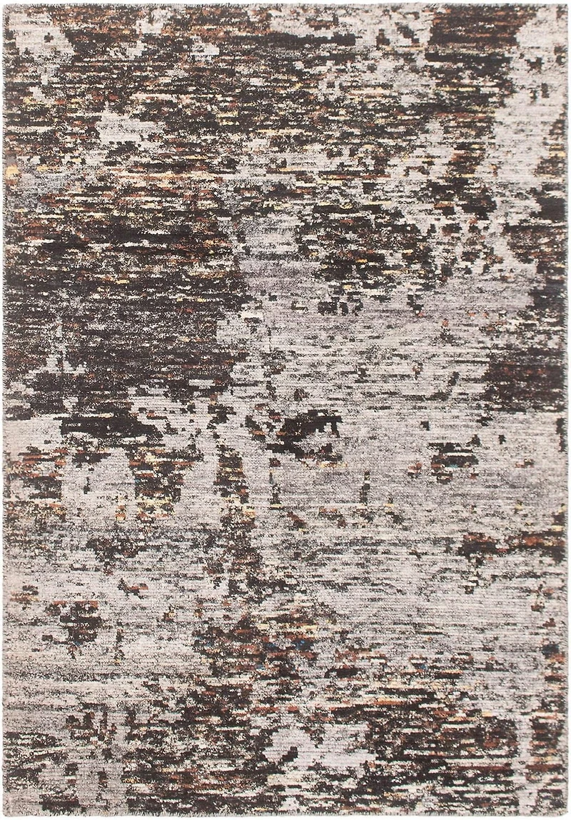 ECARPETGALLERY Tapis Noué à la Main pour Salon, Salle à Manger et Chambre à Coucher Transitionnel Collection Sari Silk 5'5" x 7'9" en Gris