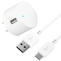 Trousse de chargement mural USB 2,4 A avec câble USB vers USB-C de 0,9 m (3 pi) de onn. Prise pliable