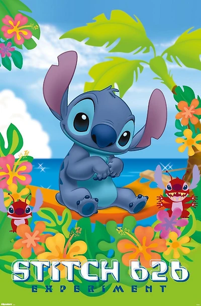 Disney Leroy and Stitch - Beach Wall Poster