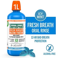 Rince-bouche TheraBreath Haleine fraîche, Menthe glacée, sans alcool, aille de valeur de 1 L. Menthe glaciale, 1 L.
