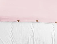 Reversible Natural Crinkle Fabric Ultra Soft Solid Duvet Cover Set - Beautiful Button Closure