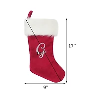 HOLIDAY TIME 19IN VELVET MONOGRAM STOCKING G