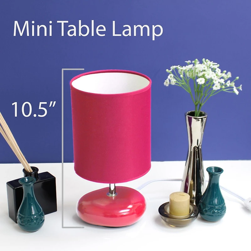 Simple Designs Stonies Small Stone Look Table Bedside Lamp