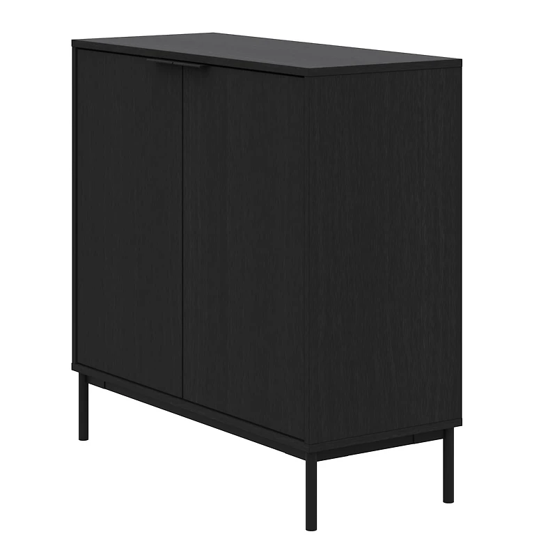 Armoire de rangement Nexera Slim à 2 portes, noire