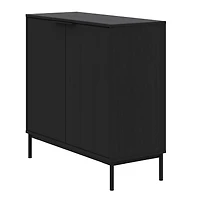 Armoire de rangement Nexera Slim à 2 portes, noire