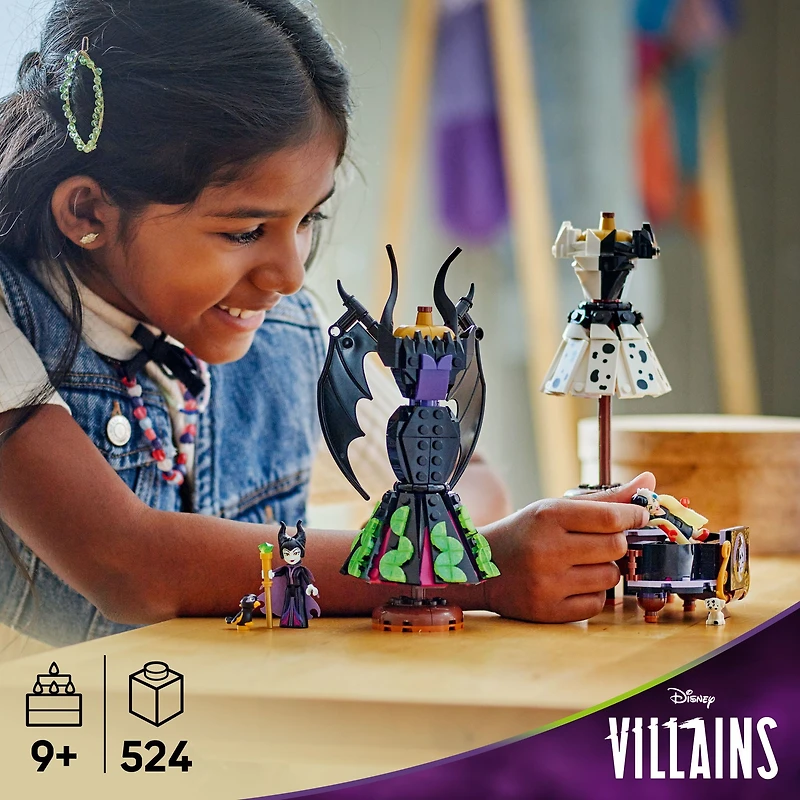 LEGO Disney Villains Maleficent’s and Cruella De Vil’s Dresses Kids Toy - Fashion Building Toy for Girls and Boys, Ages 9+ - Kids Toy for Disney Fans - Gift Idea for Birthdays & Holidays - 43262, LEGO Maleficent's and C 43262