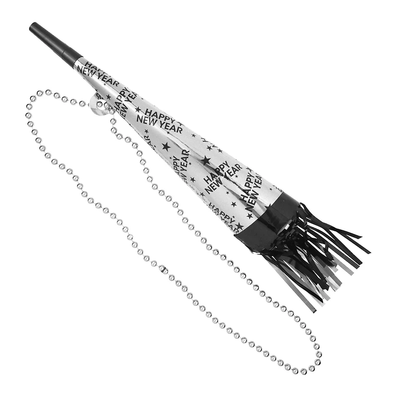 Perles métalliques argentées du Nouvel An avec corne, 1 pièce, décorations festives, une façon originale de célébrer avec style, adulte