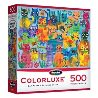 RoseArt - Colorluxe 500 pièces -fête de chat- Puzzle emboîtable pour adulte