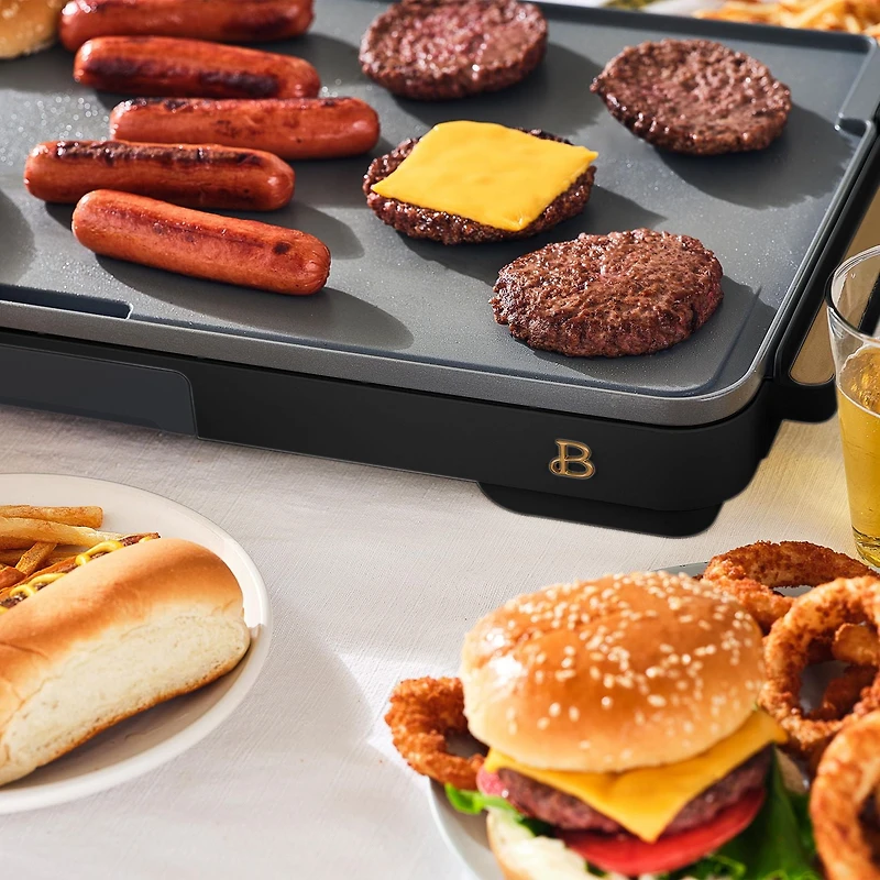 Beautiful plaque chauffante électrique XL 12" x 22" - Antiadhésive par Drew Beau. Plancha XL