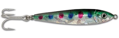 Danielson DAN-JF3-BGS-X Jigfish Lure, 3 3/4", 3 oz, 2/0 Treble Hook, Black/Green/Silver