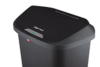 The Step N' Sort Tall 50L Plastic Trash Can with Steel Pedal and Secure Slide Lock