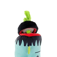 Vibrant Life, Halloween 10.5 in Plush Dog Toy with Squeaker with Pull Rope, Blue Frankenstein