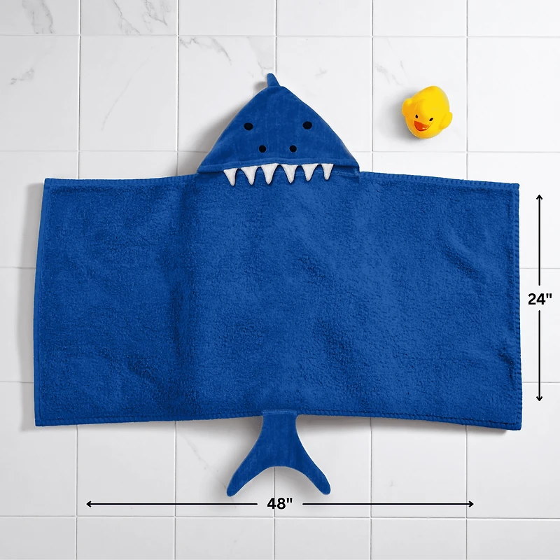 Mainstays Kids Hooded Towel, Shark, 24x48", 100% Cotton