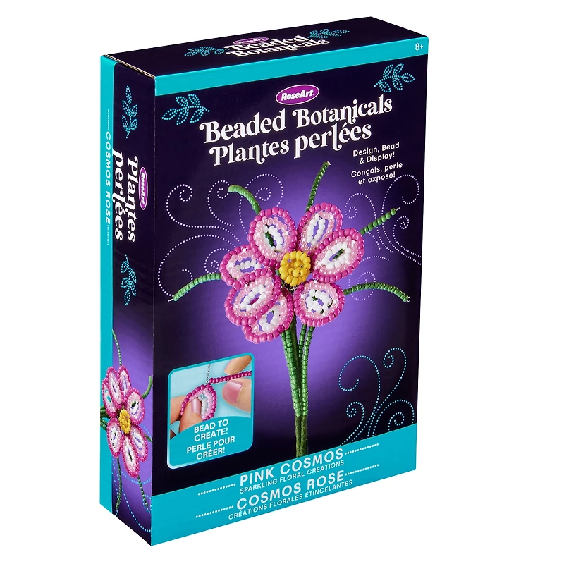 RoseArt Beaded Botanicals Pink Cosmos Flower. Great Mother's Day Gift.