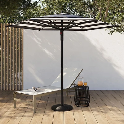 HOMETRENDS 7.5 ft. Round Push-Up Market Patio Umbrella, Fade-resistant fabric