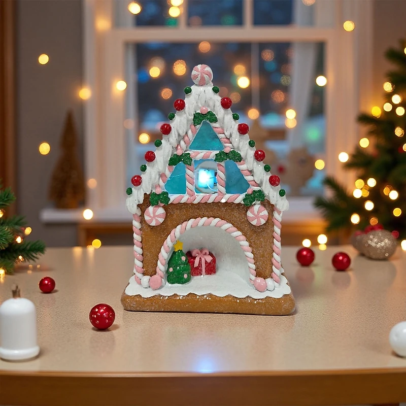 Holiday Time LED Resin Candy House