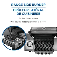Gril Freestyle 425 au propane avec brûleur latéral de cuisinière, gris graphite