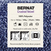 Bernat® Crushed Velvet™ Yarn, Polyester #5 Bulky, 10.5oz/300g, 315 Yards, Soft multi-tonal velvet yarn