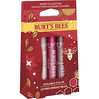 Burt's Bees® Kissable Colour Holiday Gift Set, Warm Collection, 3 Lip Shimmers in Peony, Rhubarb and Fig