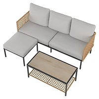 Ensemble modulaire 3 pièces pour patio Lasso HOMETRENDS - Beige