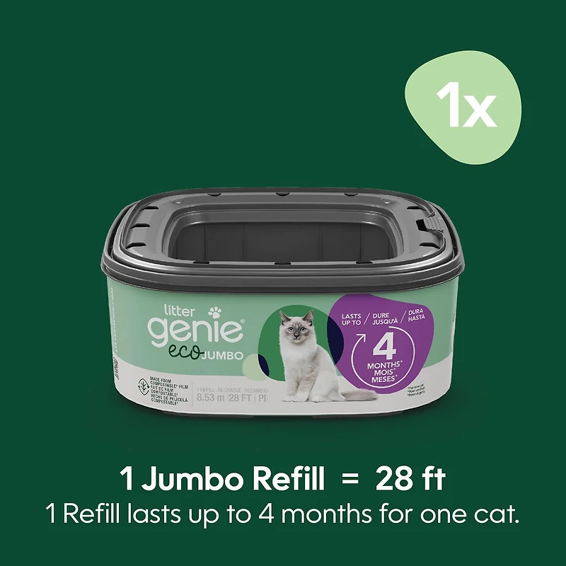 Recharge Litter Genie Eco Jumbo - 1 pk - Film compostable