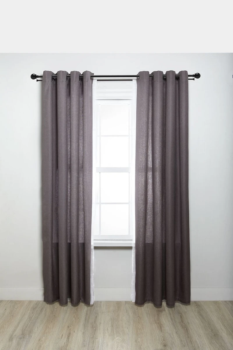 Ensemble De Tringle À Rideaux Double hometrends Fini Noir Mat – DIAMÈTRE De 1" Et Longueur De 60" À 144"