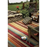 Mohawk Printed Indoor/Outdoor Avenue Stripe Nylon Area Rug 5'x8'
