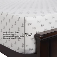 HOMETRENDS 4-Piece Parisenne Bow Flannel Sheet Set, Queen, 100% Cotton